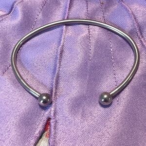 Silver plated Open Cuff charm Bracelet